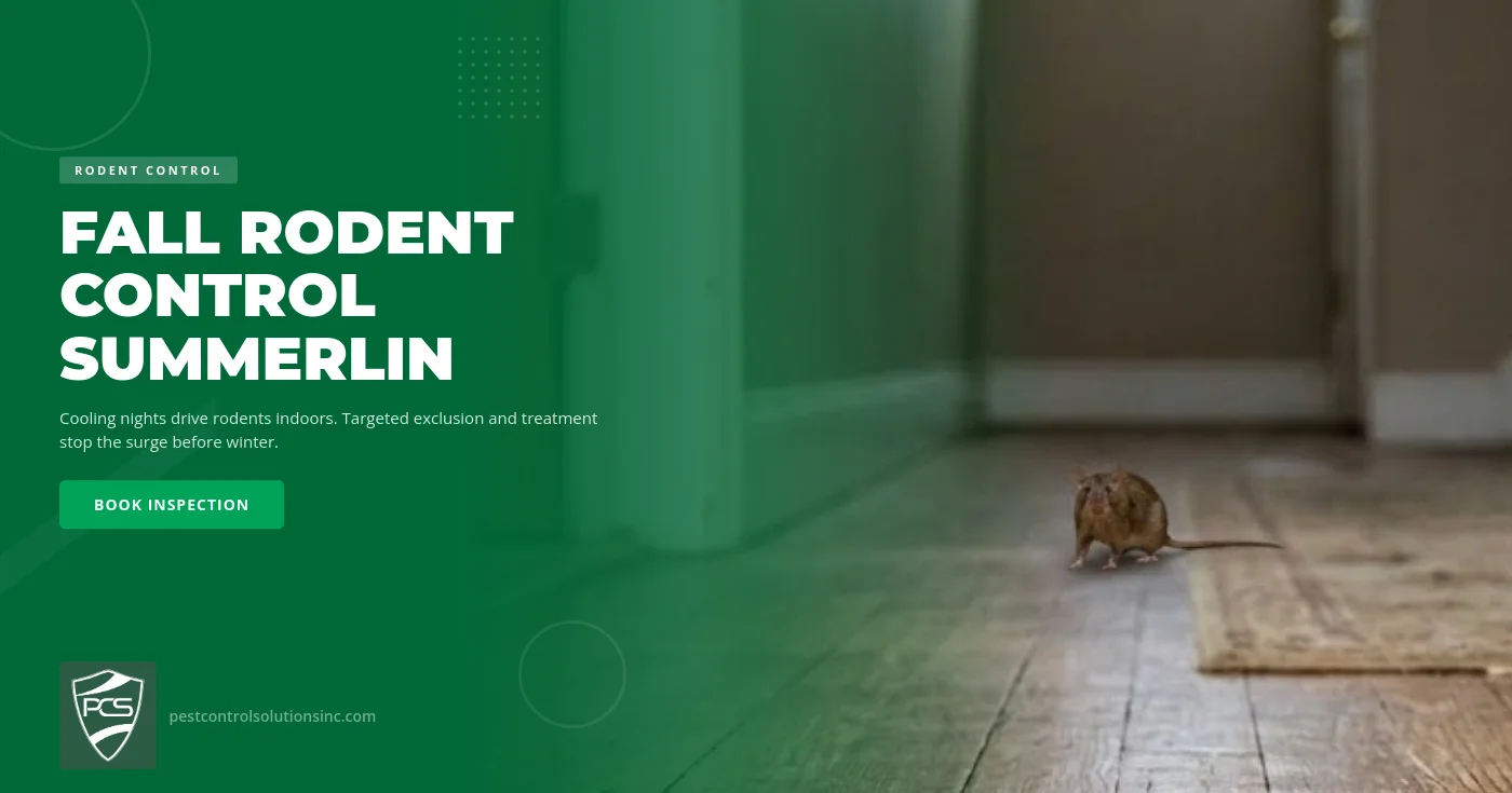 A rat inside a Summerlin, NV home — cooling fall nights push desert rodents indoors, where attics, pantries, and garages become prime nesting territory before winter.