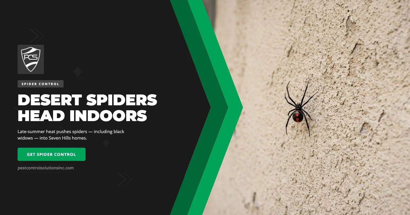 Why Late-Summer Desert Heat Drives Spiders Into Seven Hills, NV Homes
