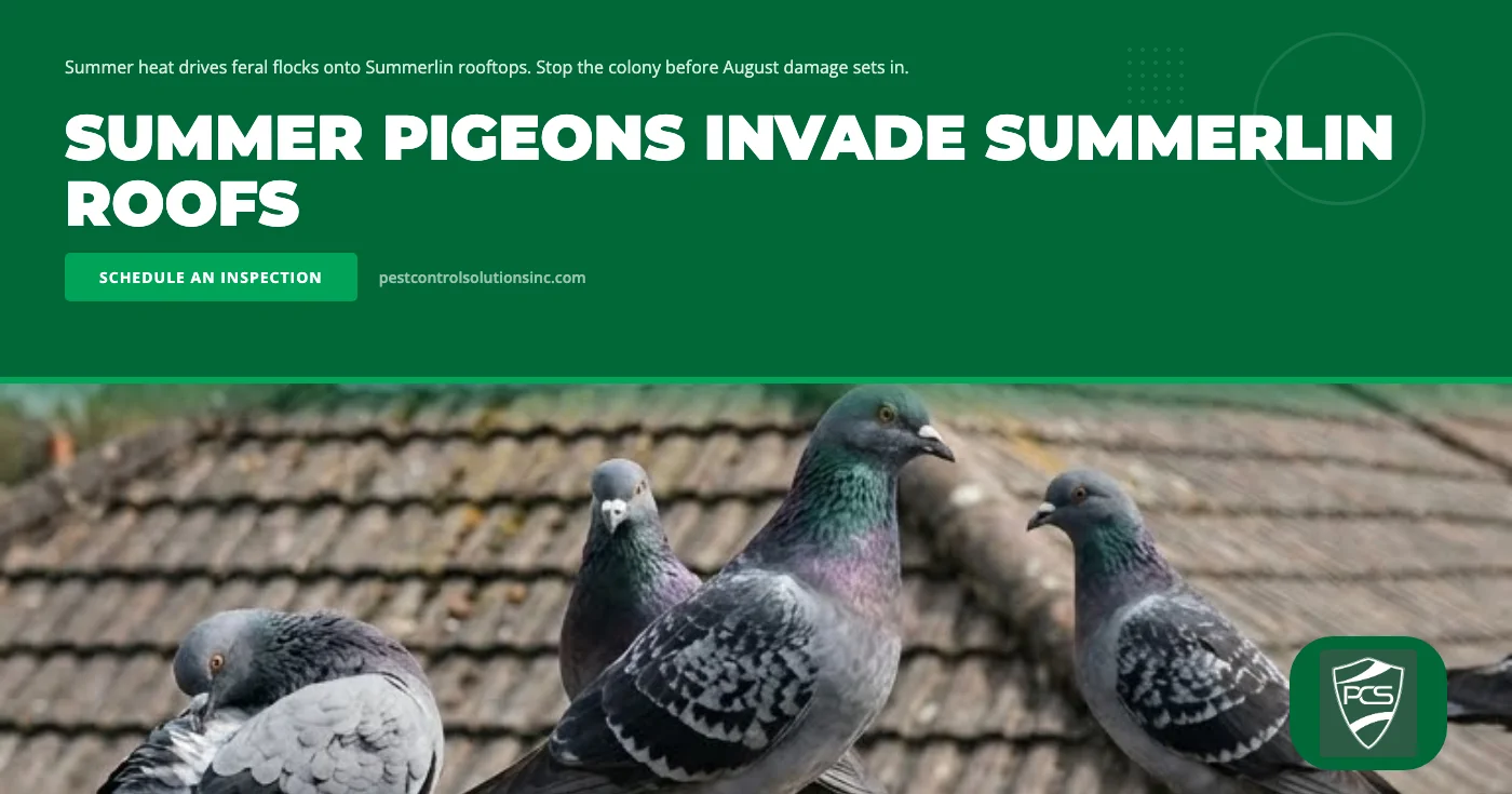 Summer pigeon nesting on a Summerlin, NV tile roof — why June heat drives rooftop damage and how local pigeon control experts protect homes